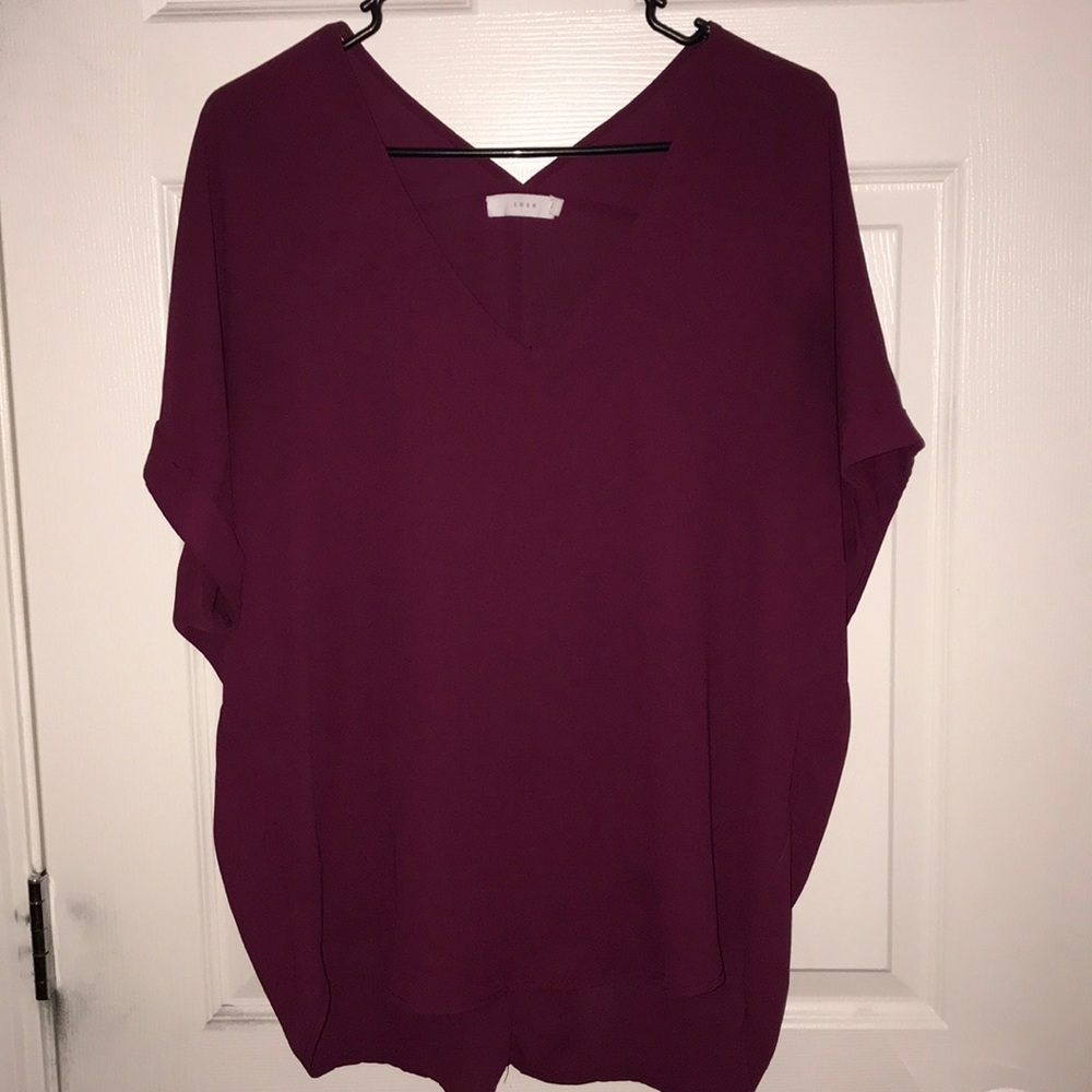 Lush Plum V Neck Tunic Top